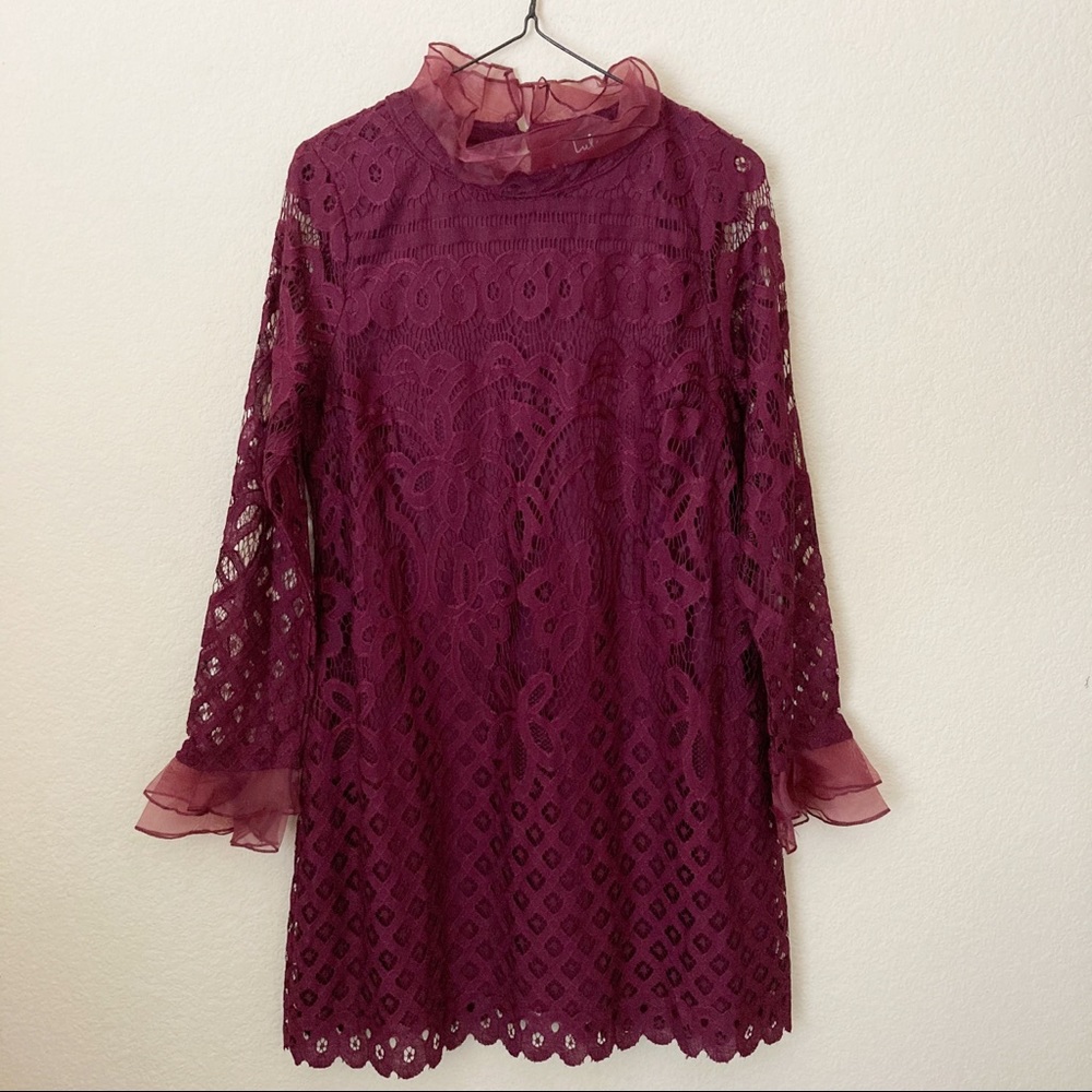 Lulu's Love and Joy Lace Shift Dress